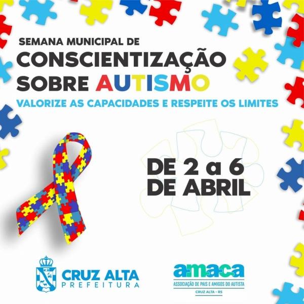 Semana de conscientização sobre o autismo começa amanhã em Cruz Alta