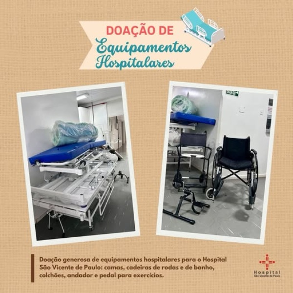 Hospital São Vicente recebe doação de equipamentos hospitalares