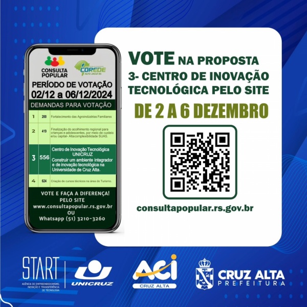 CONSULTA POPULAR RS> Votação começa hoje e Unicruz pede voto no seu projeto