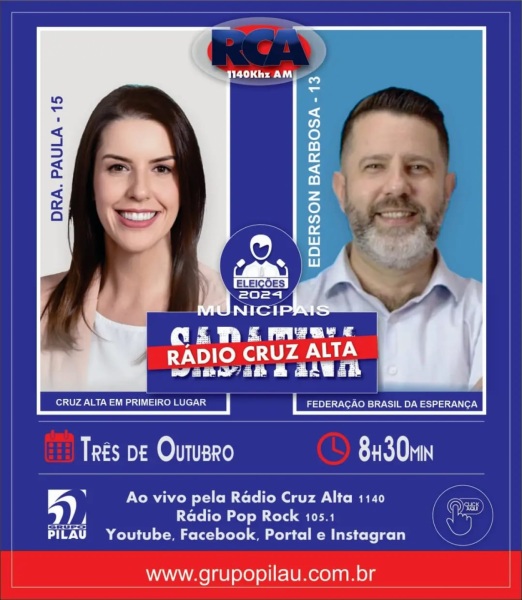 ELEIÇÕES 2024> O Grande Debate da Rádio Cruz Alta será nesta quinta às 08h30