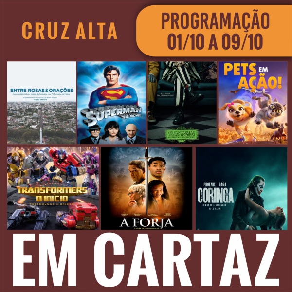 CINEMA: Confira os filmes em Cartaz neste sábado em Cruz Alta