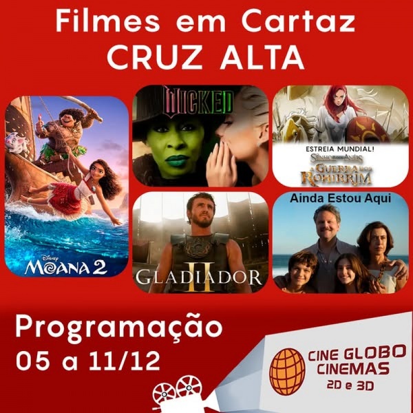 CINEMA: Confira os filmes em Cartaz neste sábado em Cruz Alta