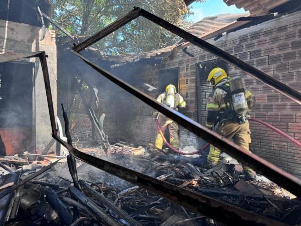 Incêndio destrói residência em Panambi; ninguém ficou ferido