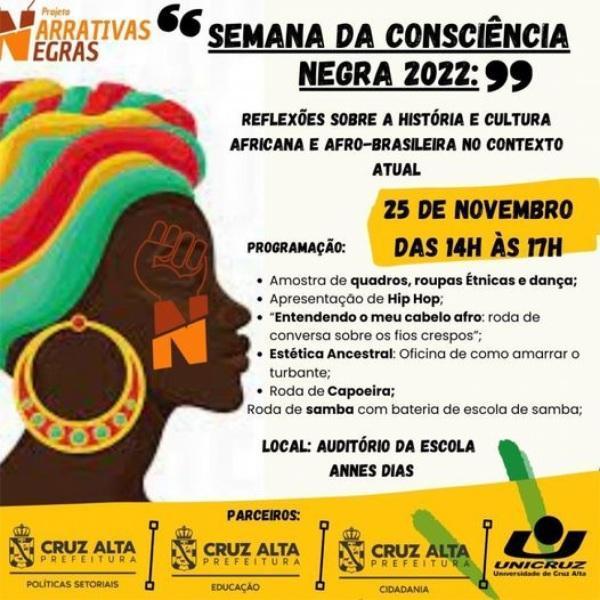 Dia da Consciência Negra em Cruz Alta será celebrado com amostra cultural 