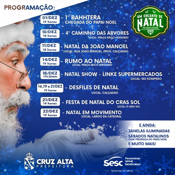 UM ENCANTO DE NATAL> Hoje tem o Natal da João Manoel, a partir das 18h