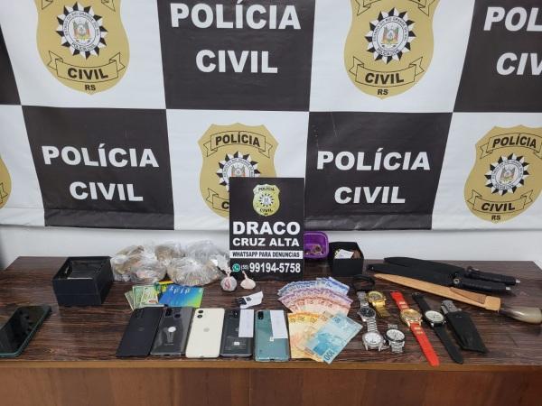 POLÍCIA: Prisão em flagrante por tráfico de drogas e receptação em Cruz Alta