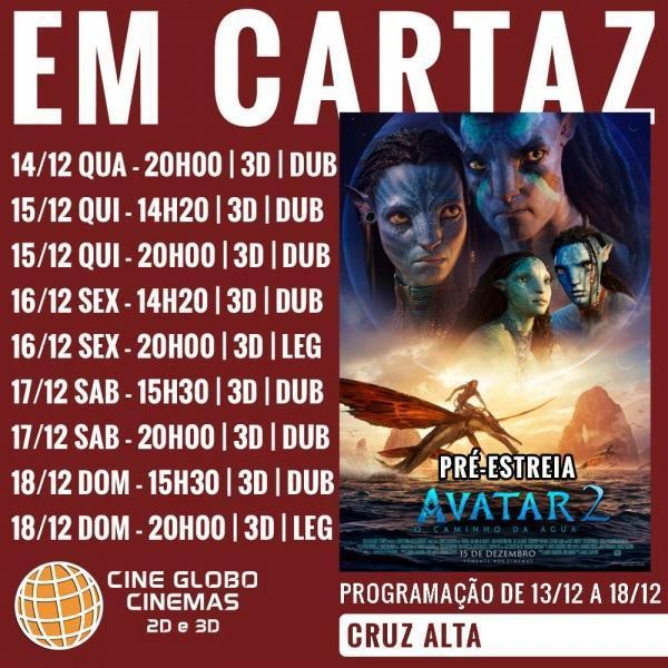 Avatar - o Caminho das Águas estreia nesta quarta-feira nos Cine Globo