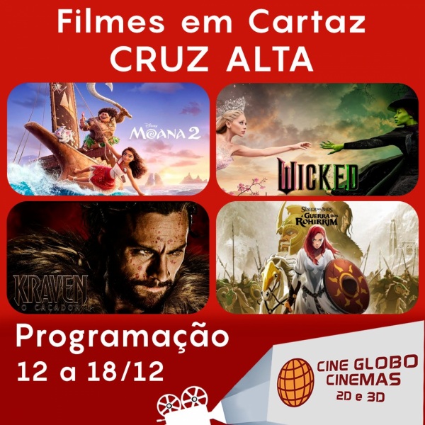 CINEMA: Confira os filmes em Cartaz neste sábado em Cruz Alta