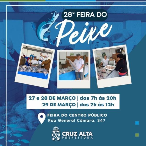 PÁSCOA: 28ª Feira do Peixe será realizada de 27 a 29 de março em Cruz Alta