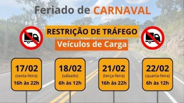 Caminhões têm restrição de tráfego no feriado de Carnaval