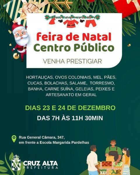 Feira de Natal do Centro Público acontece nos dias 23 e 24