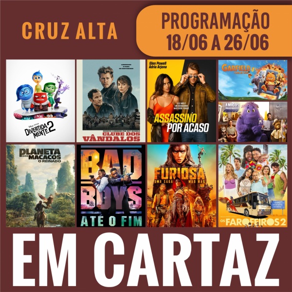 CINEMA: Confira os filmes em Cartaz neste sábado em Cruz Alta