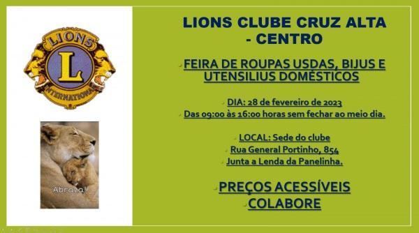 Lions Clube Cruz Alta Centro promove brechó solidário na próxima terça-feira