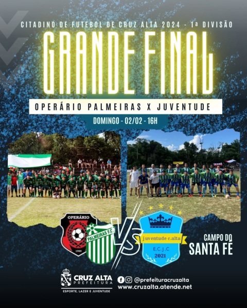 Domingo é dia de finais no Campeonato Municipal de Futebol de Cruz Alta