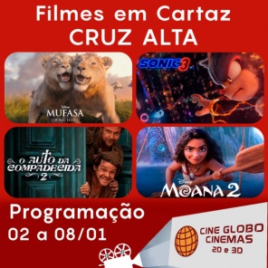 CINEMA: Confira os filmes em Cartaz neste sábado em Cruz Alta