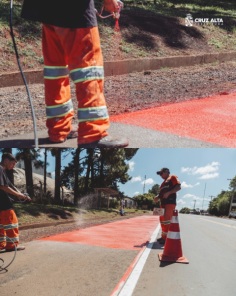 AVENIDA SANTA BÁRBARA> Recebe sinalização e pintura viária em parte da via 