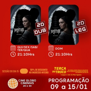 DOMINGO: Confira a programação de filmes  no Cine Globo de Cruz Alta