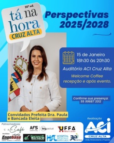 TÁ NA HORA CRUZ ALTA> 20º edição será na próxima quarta-feira dia 15 na ACI