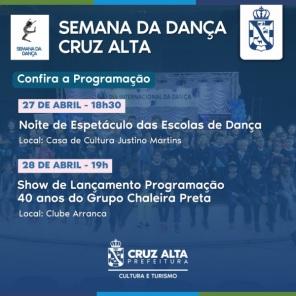 Cruz Alta terá a Semana da Dança de 22 a 28 de abril com vários espetáculos