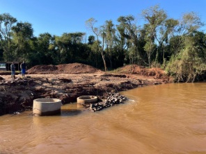 RIO CAMBARÁ> Avançam obras da Ponte entre Pejuçara e Cruz Alta 