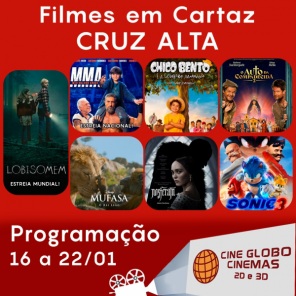 CINEMA: Confira os filmes em Cartaz neste sábado em Cruz Alta