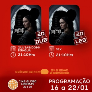 DOMINGO: Confira a programação de filmes  no Cine Globo de Cruz Alta