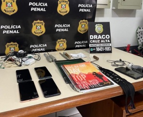 DRACO da Polícia Civil apreende celulares e drogas no Presídio de Cruz Alta 