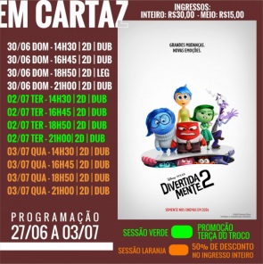 DOMINGO: Confira a programação de filmes  no Cine Globo de Cruz Alta